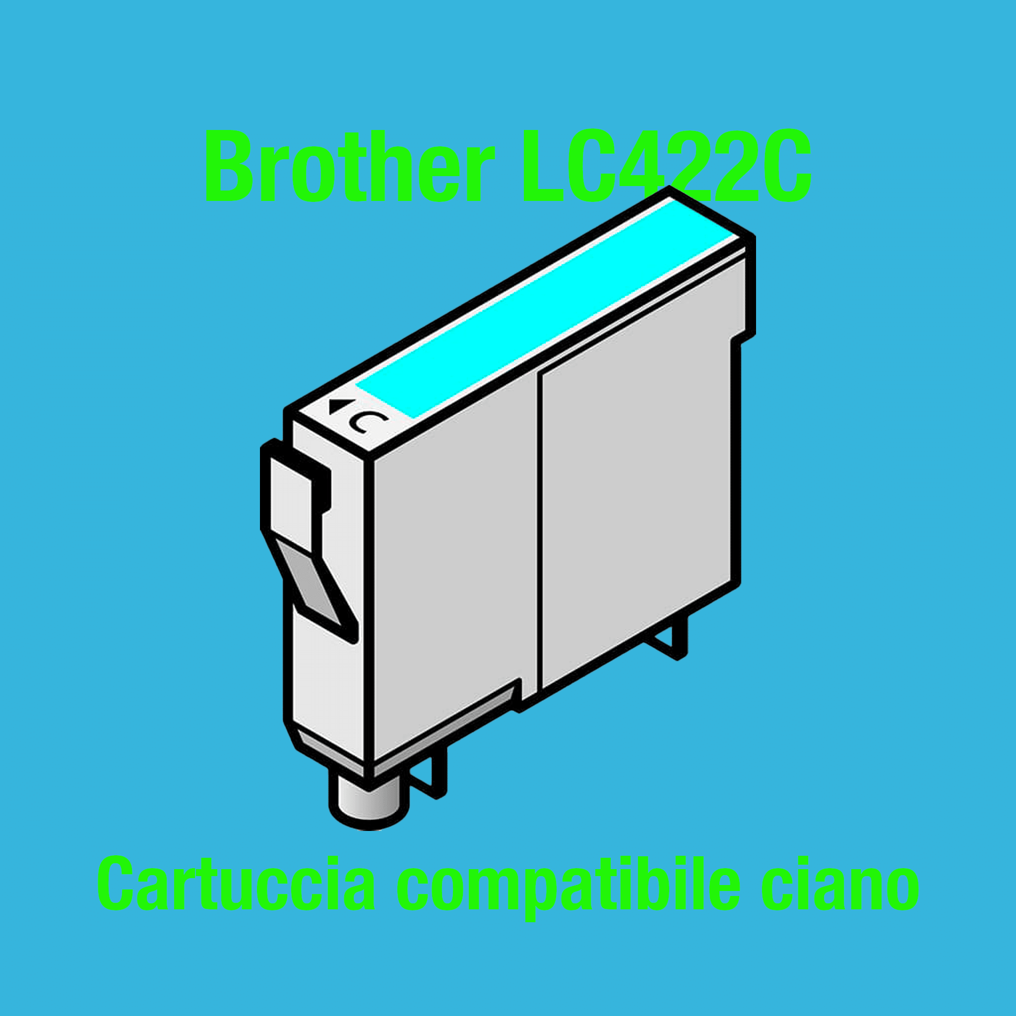 Brother LC422C Cartuccia compatibile ciano