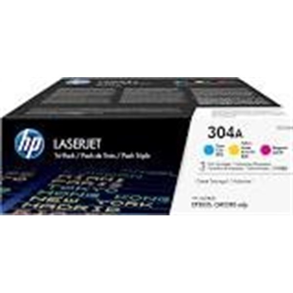 Lot de 3 cartouches de toner HP 304A (CF372AM) Couleurs d'origine